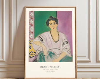 Henri Matisse Poster, Fauvism Art Print, The Green Stripe Illustration, Elegant Wall Decor, Matisse Artwork