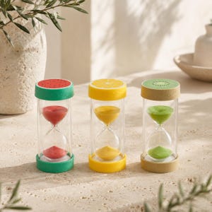Fruit Shaped Hourglass Sand Timer, Cute Colorful Study Timer for Kids, Kitchen & Classroom Desk Decor Gift