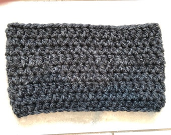 Bulky Cowl in Charcoal Gray - Hand Crochet