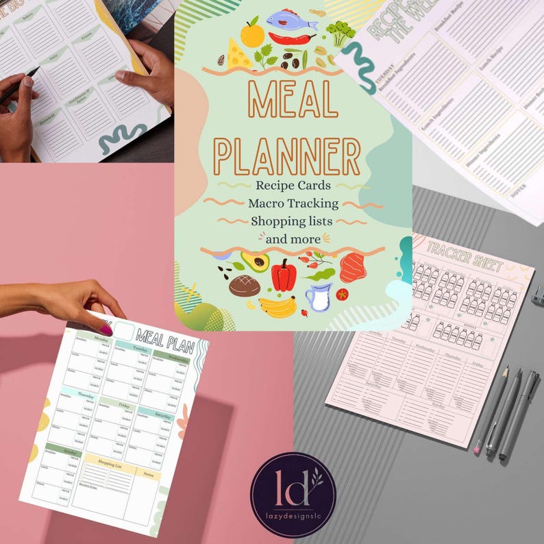 Undated Weekly Meal Planner Printable – Macro Tracking, Grocery List ...