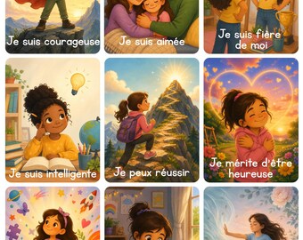 Cartes d'affirmation positives pour filles en français
