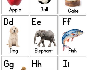Printable Alphabet Flashcards, ABC Learning Cards for Kids, Homeschool Educational Resources, Toddler Preschool Activity, Digital Download