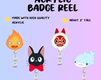 Kawaii Acrylic Badge Reel | Studio Ghibli | Whale Shark | Gift Ideas