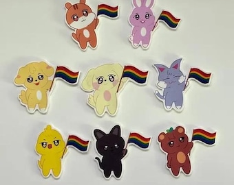 Aniteez Pride Pins | Shrinky Dink | Ateez | Kpop Gift Ideas