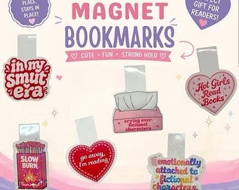 Magnetische boekenlegger Booktok | Cadeau boekenliefhebber | Accessoires voor boekenwurmlezers | Bladwijzercadeaus| Paginamarkering | Romantisch cadeau-idee