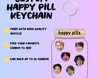 Build Your Own Happy Pill Shaker Keychain | Kpop | Stray Kids | Ateez | Gift Ideas