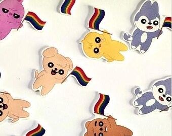 Skzoo Pride Pins | Shrinky Dink | Stray Kids | Kpop Gift Ideas