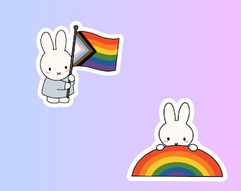 Pride Miffy Sticker | Vinyl Sticker | Waterpoof | Rainbow | Pride Month | Gift Ideas