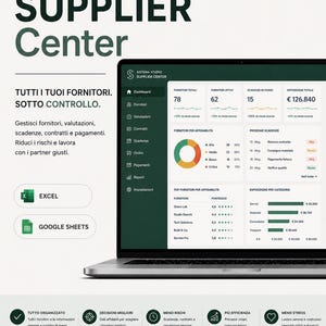 Supplier Management Template | Excel & Google Sheets | Supplier Center | Sistema Studio