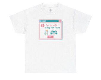 Error 404 "Sleep Not Found" Tee Cute Gamer Vaporwave Graphic TShirt