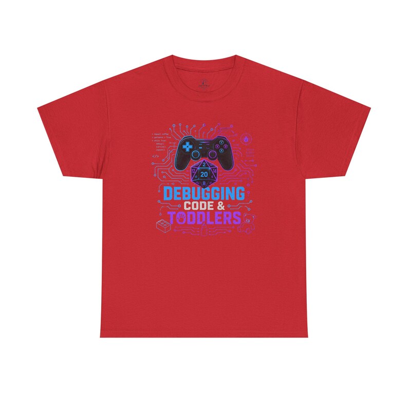 Gaming Programmer Dad Tee "Debugging Code & Toddlers" Graphic TShirt image 14