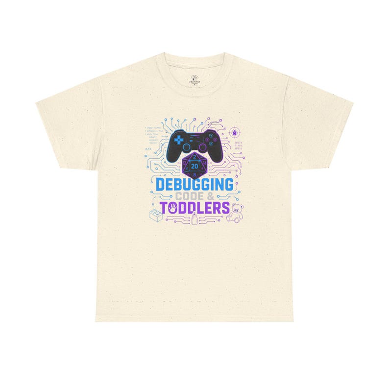 Gaming Programmer Dad Tee "Debugging Code & Toddlers" Graphic TShirt image 7