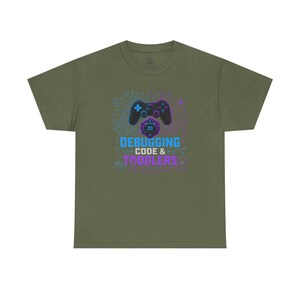 Gaming Programmer Dad Tee "Debugging Code & Toddlers" Graphic TShirt image 8
