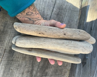 Five thick Pacific Coast driftwood pieces,  straight driftwood,