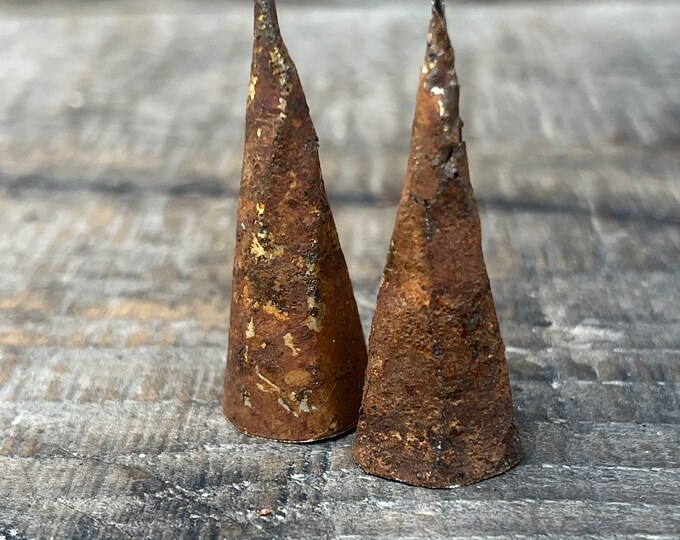 Reserved for Mercedes Small Rusty Metal Cones, Rusty Shapes, Art ...