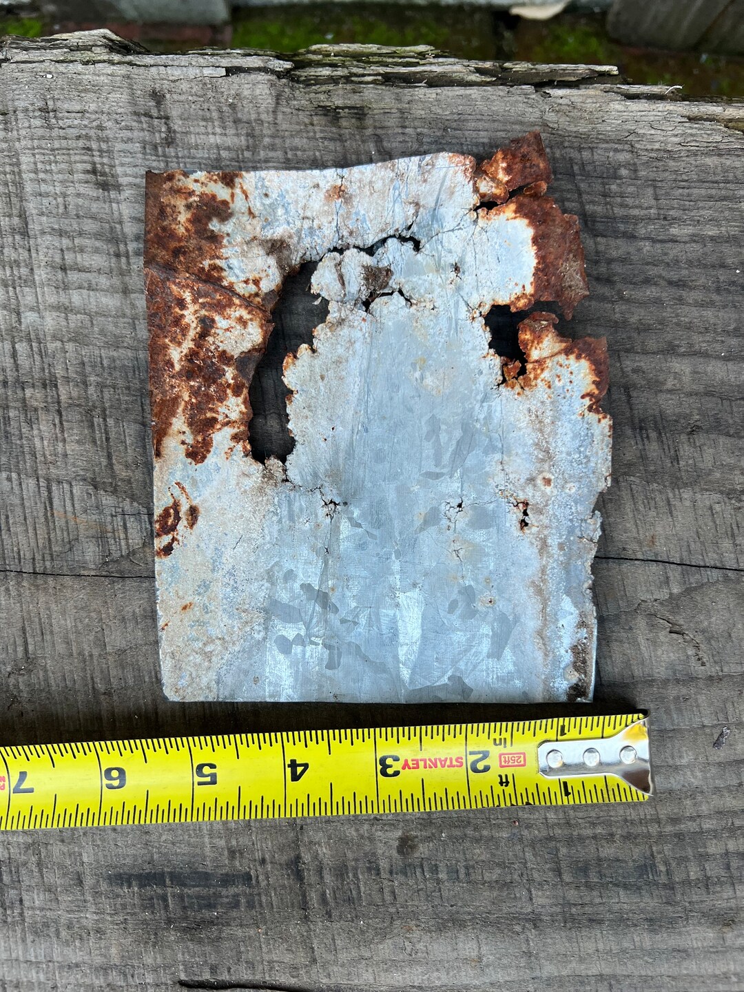 Rusty Galvanized Metal Piece, 24 Gauge Metal, Salvaged Metal ,rusty ...