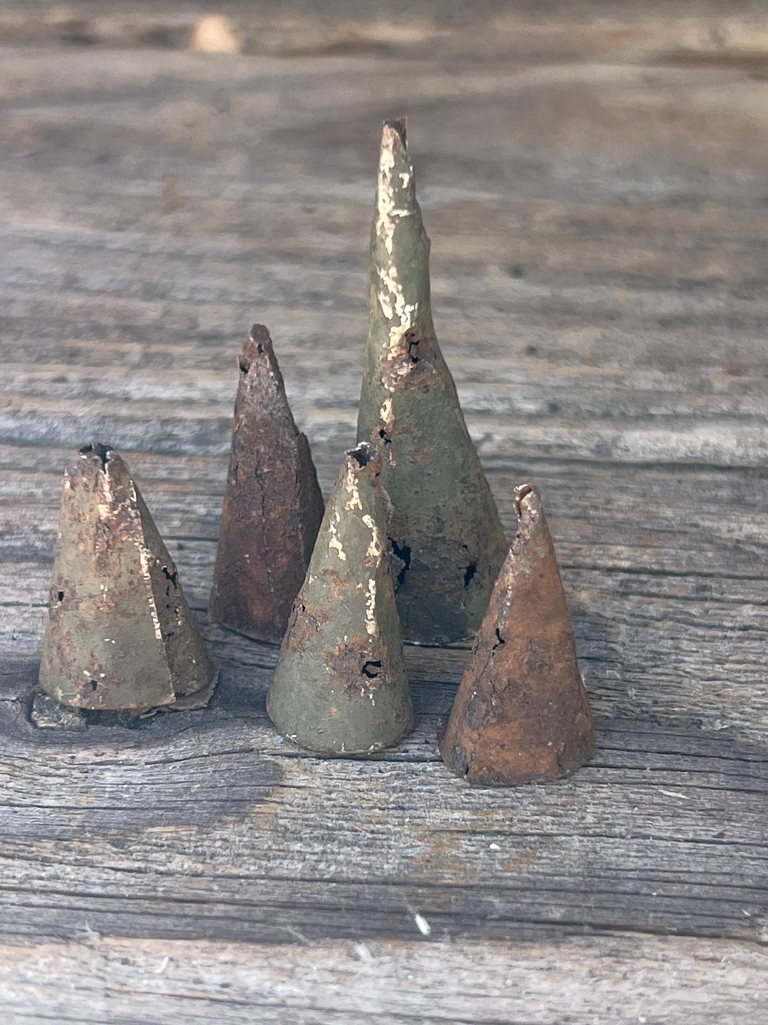 Rusty Metal Cones, Cut Rusted Metal , Metal Art Materials, Rusty ...