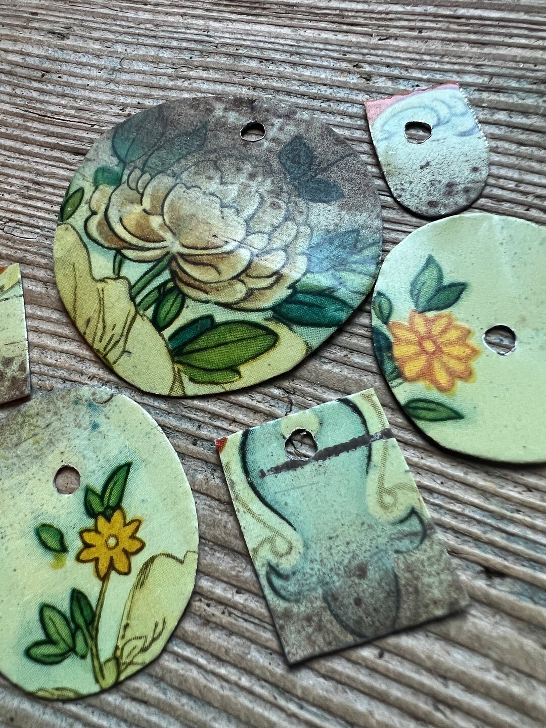 Vintage Art Materials, Cut Vintage Tin Metal Art Supplies , Assemblage