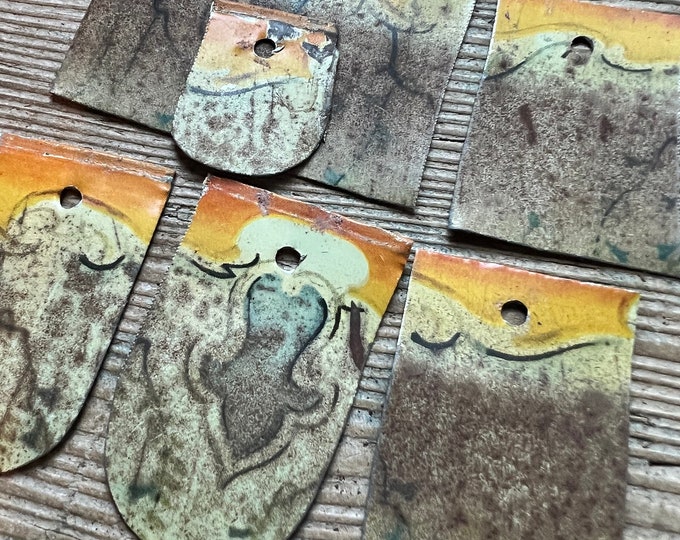Vintage Art Materials, Cut Vintage Tin Metal Art Supplies , Assemblage