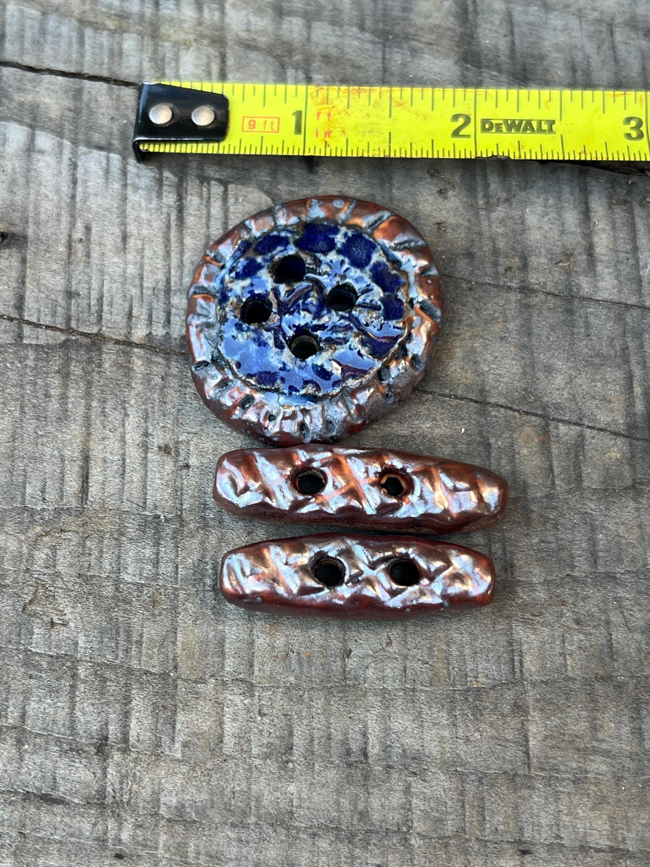 Large Ceramic Buttons Three Large Chunky Ceramic Buttons, Textured Buttons, Handmade ...