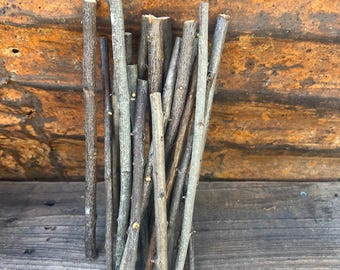 wild plum wood sticks, 20 wood craft sticks,   Nature craft wood, natural wood sticks, hand cut wood , plum branchs
