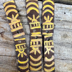 Six painted abstract lace,  rusty metal pieces, assemblage art supply, painted metal  tags, metal art supplies,  recycled metal,, pm3
