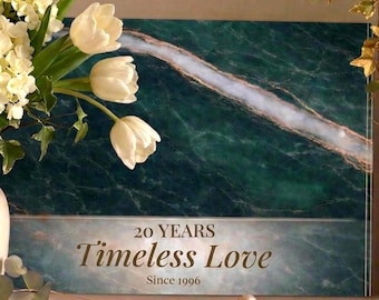 Tabla de cortar personalizada con el año del 20 aniversario de bodas Regalo para pareja Regalo para esposa Padres Recuerdo de aniversario