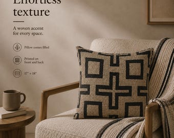 Housewarming Gift Neutral Living Room Decor Organic Modern Pillow Couch Pillow Geometric Woven Accent Set Textured Home Fresh Start Decor