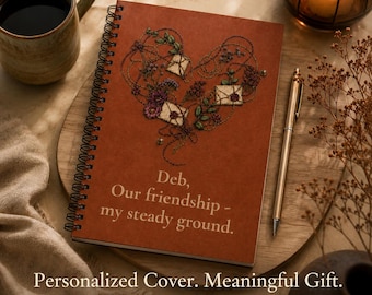 Personalized Friendship Journal Custom Quote and Name Gift for Best Friend Long Distance Galentines Spiral Notebook Keepsake Journal for Her