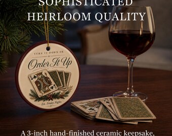 Euchre Keepsake Gift Ornament Card Night Christmas Gift for Euchre Players Ceramic Ornament Gift Exchange Friday Night Euchre Group Keepsake