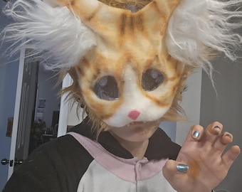 WATERPROOF ORANGE CAT mask therian