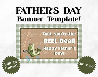 Papá, ¡eres el mejor! Plantilla de banner para el Día del Padre de 36"x60" / Edita en Canva (Descarga digital)
