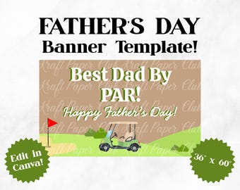 Plantilla de banner "Best Dad" de PAR para el Día del Padre (36"x60") / Editar en Canva (Descarga digital)