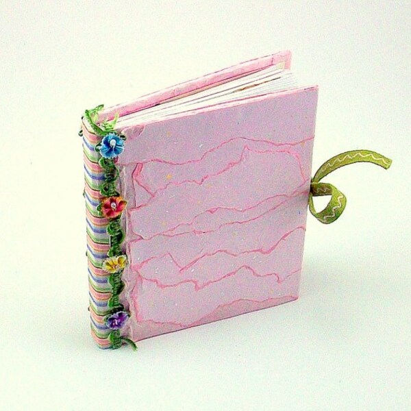 Pink mini album journal sketchbook handmade