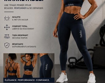 Damessportset – Legging met hoge taille + Sportbeha