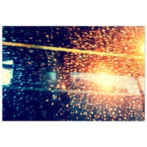 Golden Blur: A Rainy Luas Commute