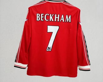 Manchester United Beckham 7 Jersey - 1998 1999 Fußball Fan Geschenk - Kultiges Trikot