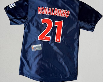 PSG Ronaldinho 21 Trikot - 2001 2002 Fußball Fan Geschenk - Kultiges Trikot