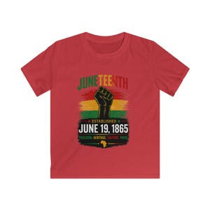 Poing levé Juneteenth T-shirts enfant | Créé le 19 juin 1865, Freedom Heritage