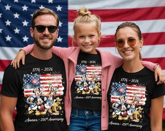 Retro Disney 250 Years Shirt: Mickey And Friends 4th July 2026 Shirt S-3XL