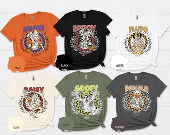 Comfort Colors® Disney Halloween Family Shirt, Mickey Minnie Pluto Goofy Daisy Donald, Spooky Season Disney Shirt, Halloween Character Shirt