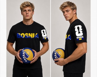 Bosnia Soccer Fan T-Shirt, Bosnia National Team Football Supporter Tee