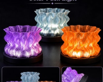 Ruffled Solar Puck Light