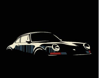 Retro Porsche 911 classic car wall art/ poster/ print, wall decor