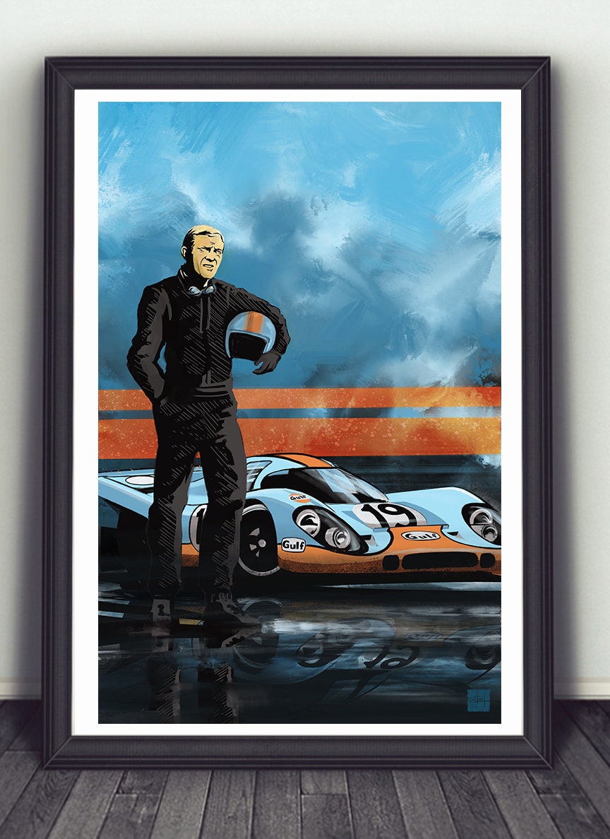 Retro Le Mans Steve Mcqueen Porsche 917 Painting - Etsy