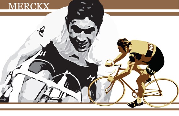 Retro Style EDDY MERCKX Collectible Original Cycling Art Giclee Illustration Print Etsy UK