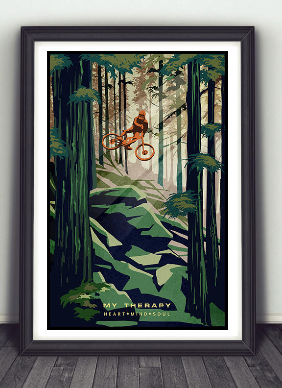 Retro Mountain Bike Poster/ Illustration / Fine Art Print Etsy Canada