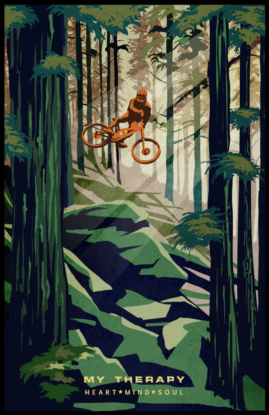 Retro Mountain Bike Poster/ Illustration / Fine Art Print 11x17