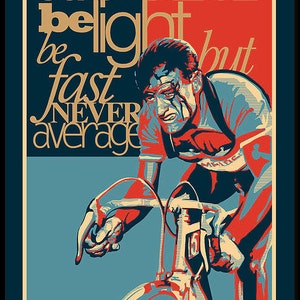 Vintage Retro Tour de France Cycling Print Poster Motivational Quote Hard as Nails