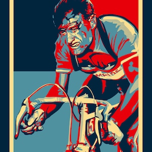Vintage Retro styled stencil cycling Tour de France illustration / print / poster